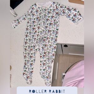 Roller Rabbit Baby Monkey Heart Print Kids Footie